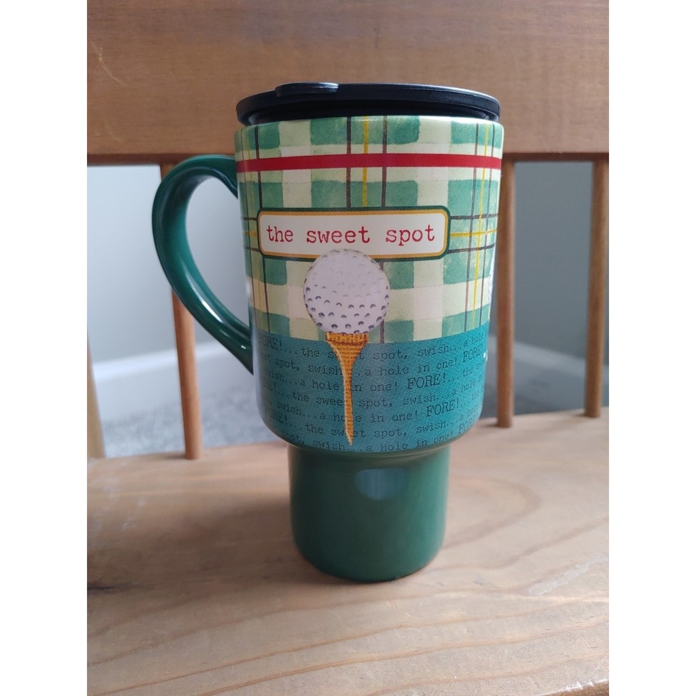Lang Sweet Spot Travel Coffee Tea Mug Golf Gift Ceramic Slide Lid Handle Humor